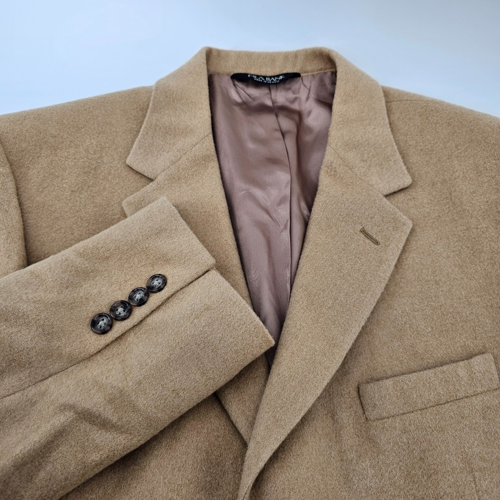 Men's Jos A Bank Mitchell Camel Hair Blazer Beige 3 Button Size 42R